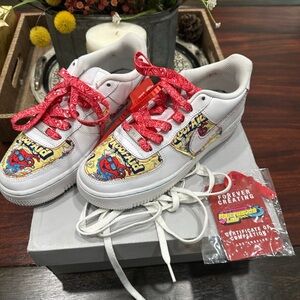 Nike Air White Sneakers with Red Accents